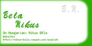 bela mikus business card