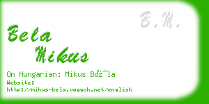 bela mikus business card